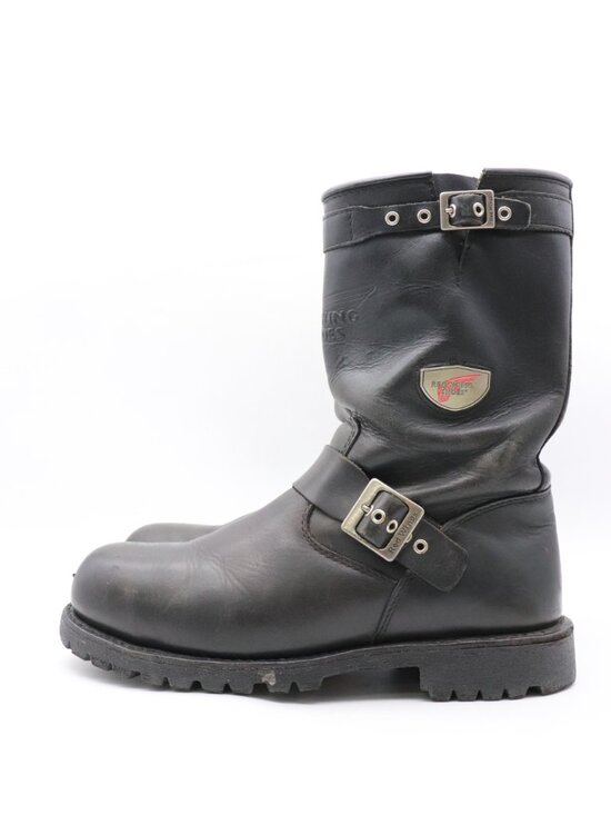 Red Wing Engineer Boots 988 Men\'s Size 11.5 D Steel Toe Vibram Black Leather main image 10